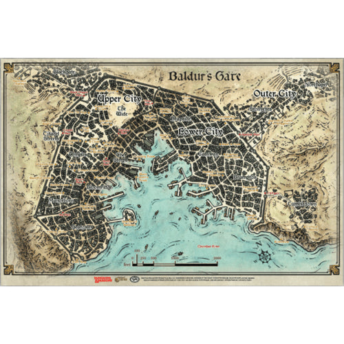 Dungeons & Dragons: Descent Into Avernus - Baldur's Gate Vinyl Poster Map