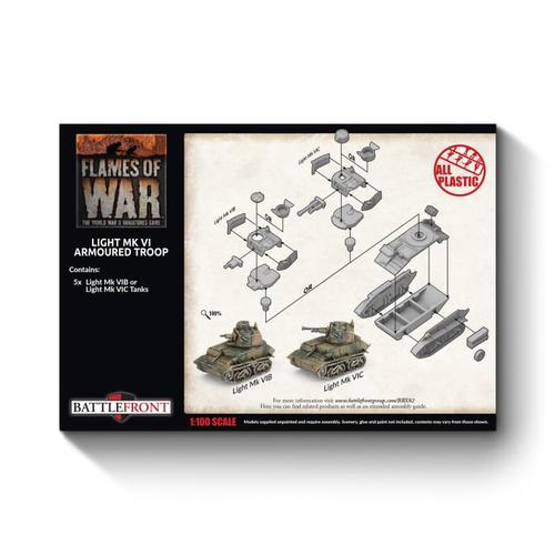 Flames of War: British - Vickers Light Mk VI Troop (x5, Plastic)
