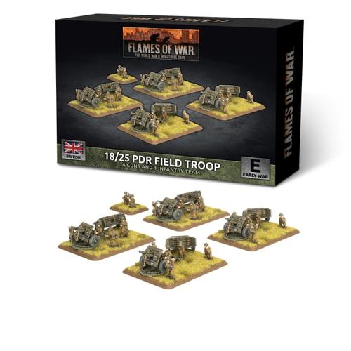 Flames of War: British - 18/25pdr Gun Battery (x4 guns)