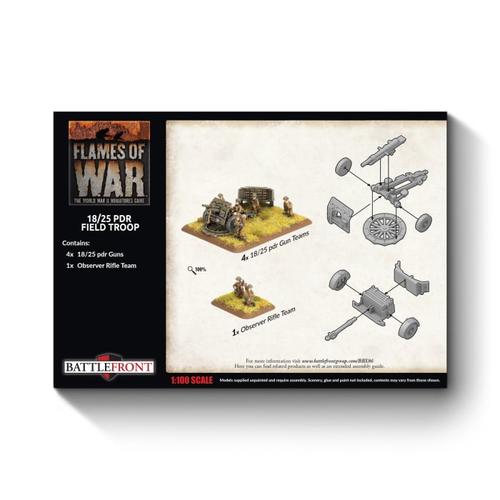 Flames of War: British - 18/25pdr Gun Battery (x4 guns)