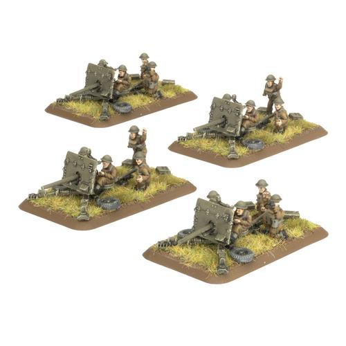 Flames of War: British - 2pdr Antitank Platoon (x4 guns, Plastic)