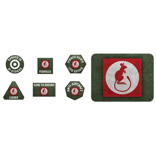 Flames of War: 7th Armoured Division Tokens (x20) & Objectives (x2)