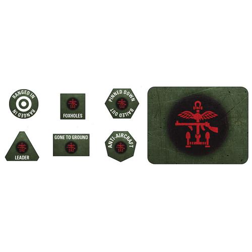Flames of War: 1st Special Service Brigade Tokens (x20) & Objectives (x2)