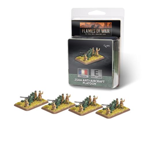 Flames of War: French - 25mm AA Platoon (x4 guns)