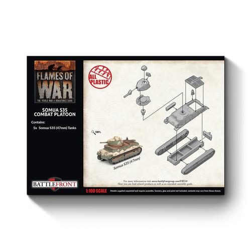 Flames of War: French - S-35 Somua Tank Platoon (x5 Plastic)