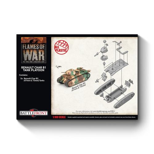 Flames of War: French - Char B1 bis Tank Platoon (Early, x5 Plastic)