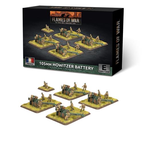 Flames of War: French - 105mm Howitzer Battery (x4 guns)