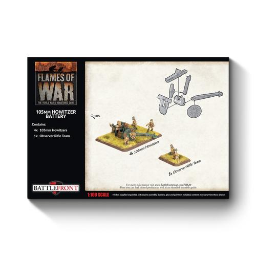 Flames of War: French - 105mm Howitzer Battery (x4 guns)