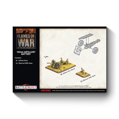 Flames of War : Français - Batterie d'artillerie de 105 mm (Précoce, 4 pièces)