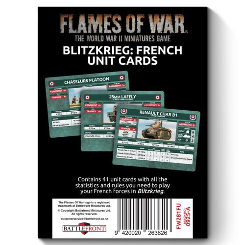 Flames of War: Blitzkrieg French Unit Cards (x41 cards) - Limited Edition