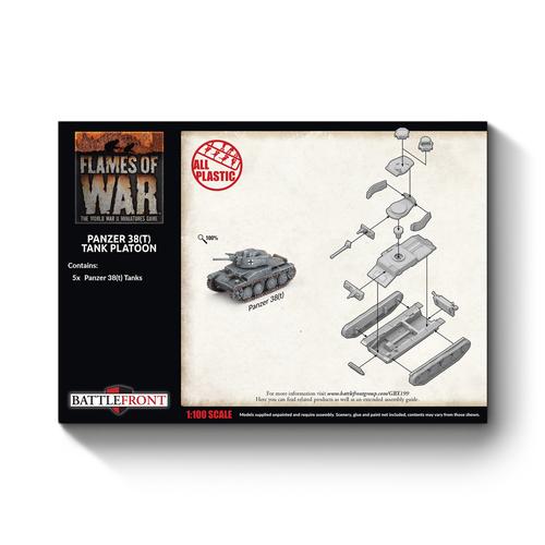 Flames of War: German - Panzer 38(t) Platoon (x5 Plastic)