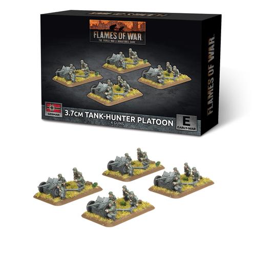 Flames of War: German - 3.7cm Tank Hunter Platoon (Early) (x4 guns plastic)