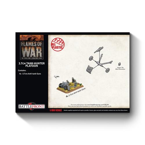 Flames of War: German - 3.7cm Tank Hunter Platoon (Early) (x4 guns plastic)