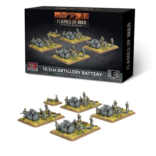 Flames of War: German - 10.5cm Artillery Battery (Early) (x4 guns plastic)