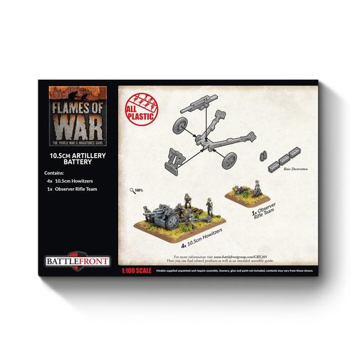 Flames of War: German - 10.5cm Artillery Battery (Early) (x4 guns plastic)