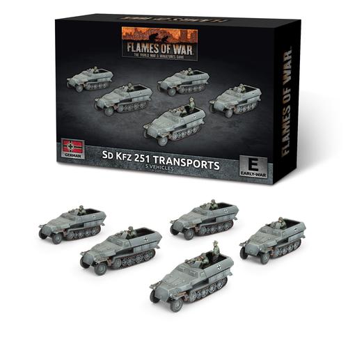 Flames of War: German - Sd Kfz 251 half-track Transport Platoon (x5 Plastic)