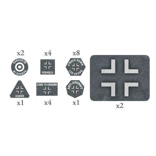 Flames of War: German EW Tokens (x20) & Objectives (x2)