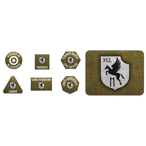 Flames of War: 352. Infantry Division Tokens (x20) and Objectives (x2)