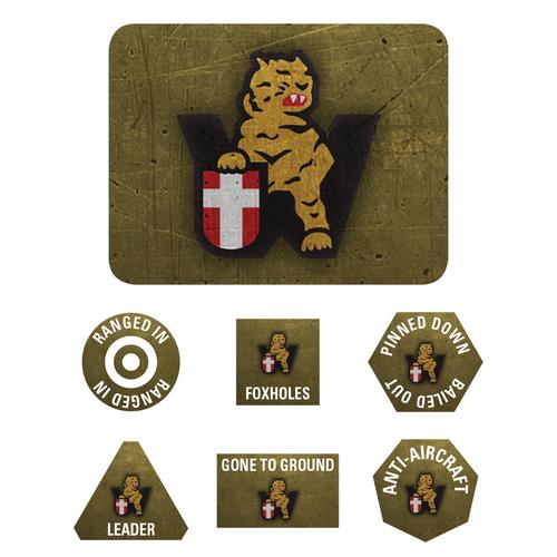 Flames of War: 506. Schwere Panzerabteilung Tokens (x20) & Objectives (x2)