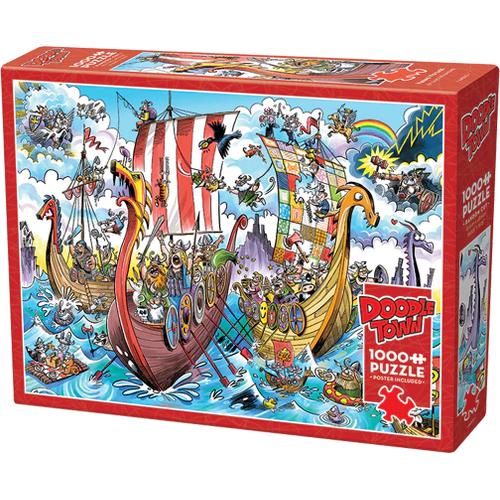 Doodletown: Viking Voyage Puzzle (1000 Pieces)