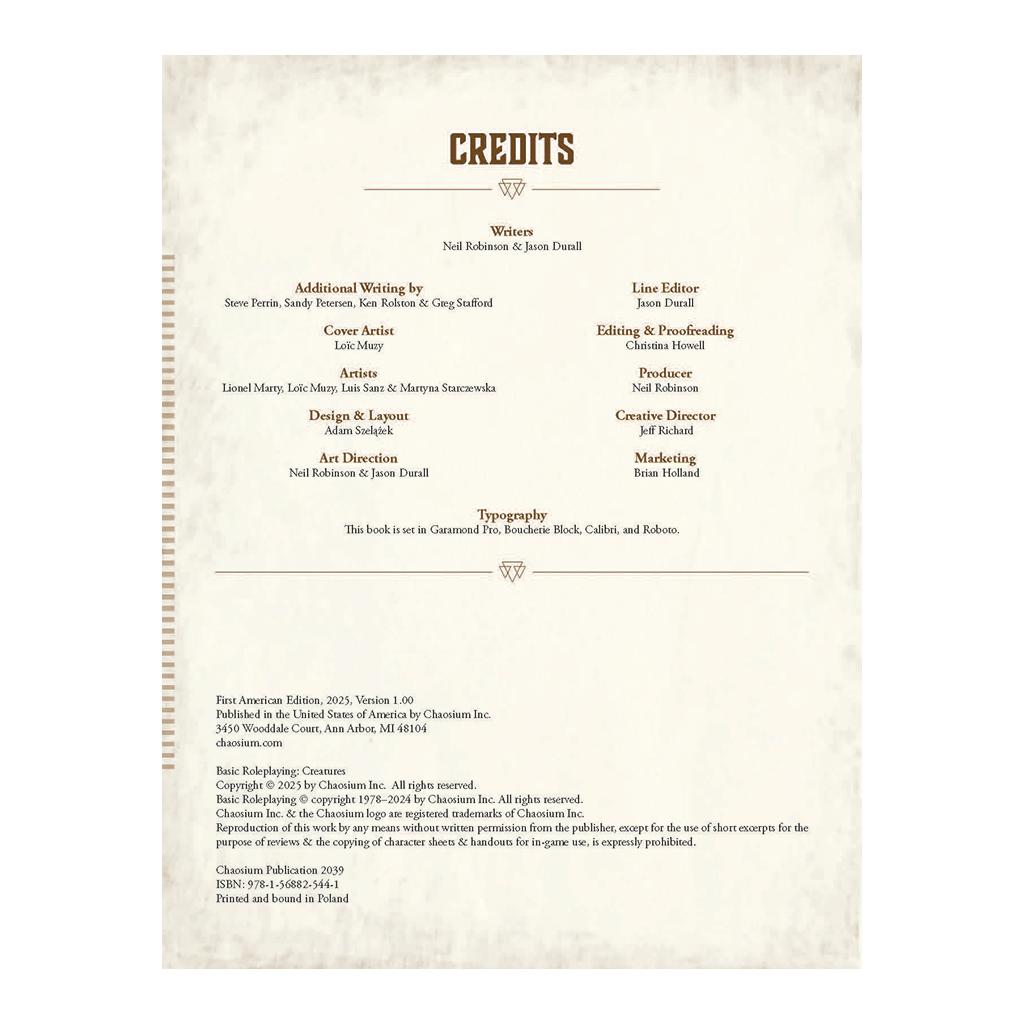 Basic Roleplaying: Creatures - Leatherette