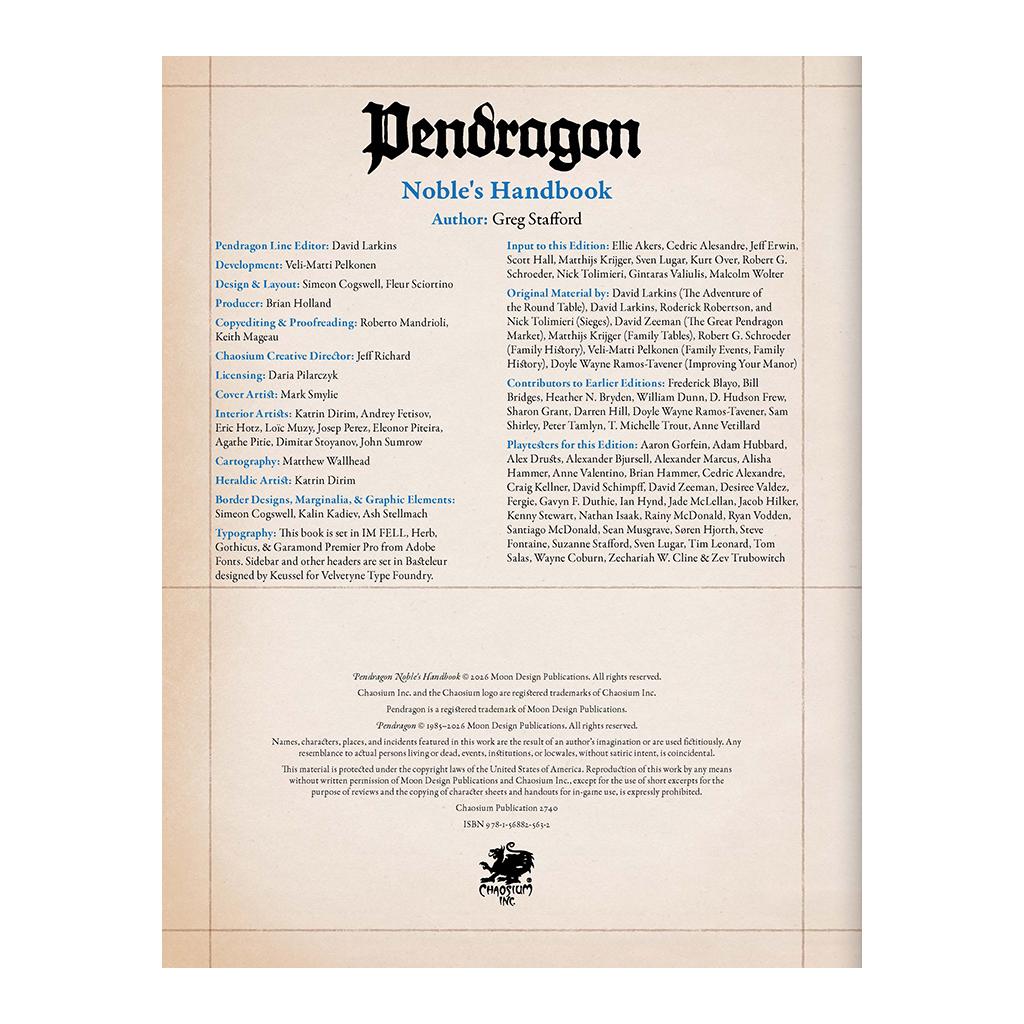 Pendragon: Noble's Handbook - Leatherette