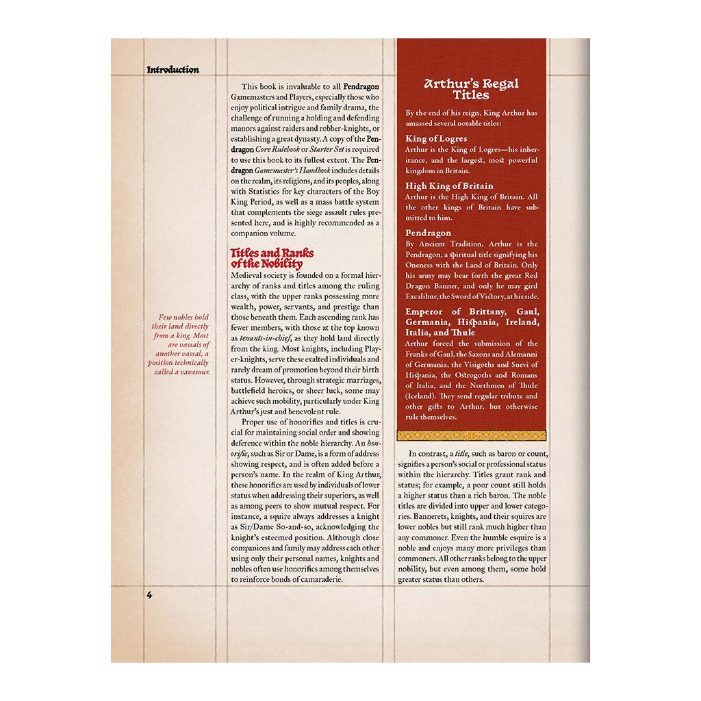 Pendragon: Noble's Handbook - Leatherette