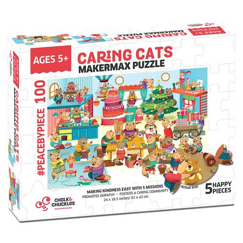 Caring Cats - Makermax Puzzle (100 Pieces)