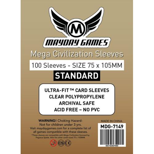 Mayday Mega Civilization Sleeves (75x105mm) - 100 Standard Sleeves