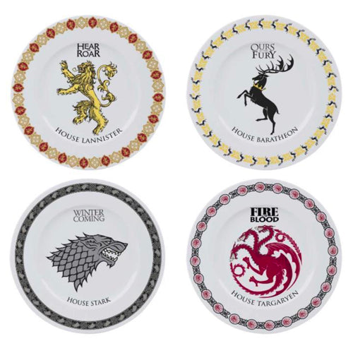 Game Of Thrones Houses Set Of 4 Plates