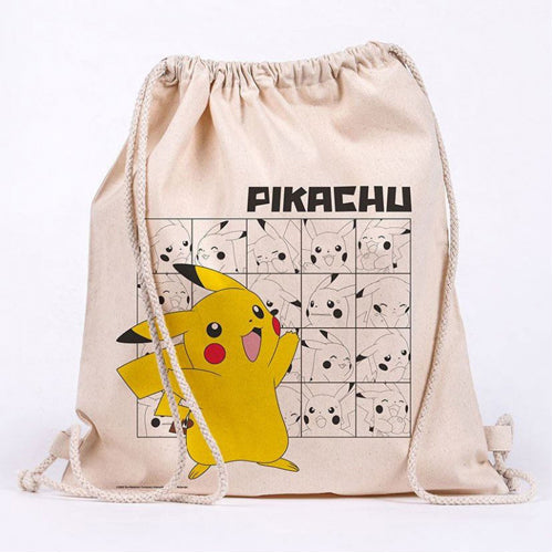 Pikachu Cotton Drawstring Bag
