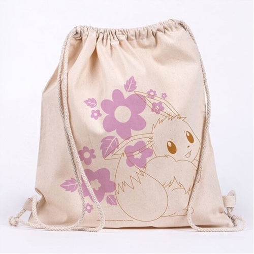 Pokemon Eevee Cotton Drawstring Bag