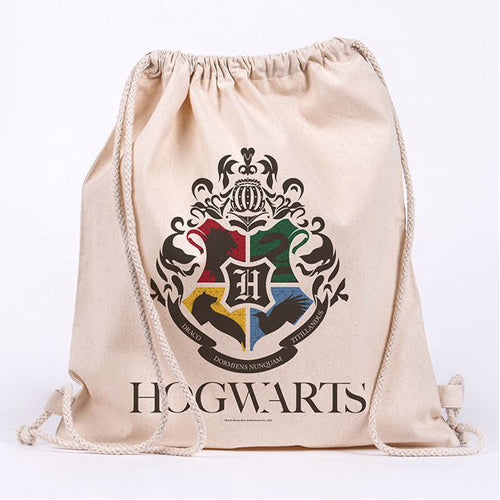 Harry Potter Hogwarts Cotton Drawstring Bag