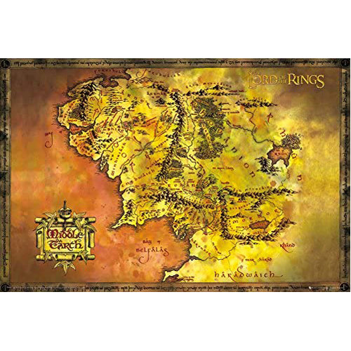 Lord of the Rings Classic Map Poster 61cm x 91cm