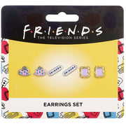 Friends Set Of 3 Earring Studs / Frame. Coffee Cup. Friends Logo