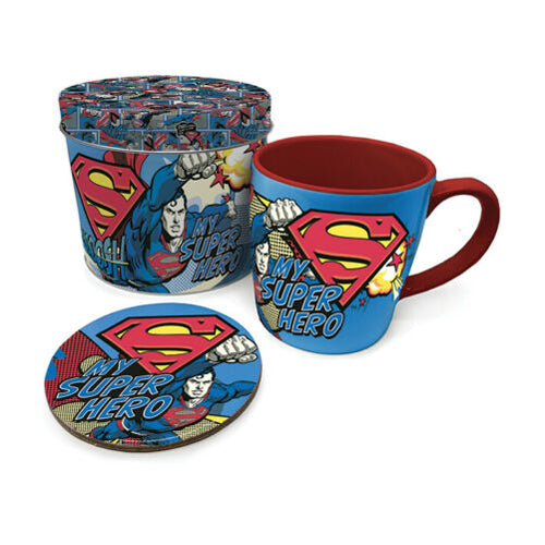 Superman My Super Hero (Mug, Coaster and Tin)