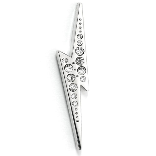 Lightning Bolt pin badge with crystals