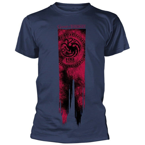 Game of Thrones Targaryen Flag - Fire & Blood T Shirt (XX Large)