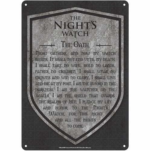 Game of Thrones Tin Sign - Nights Watch
