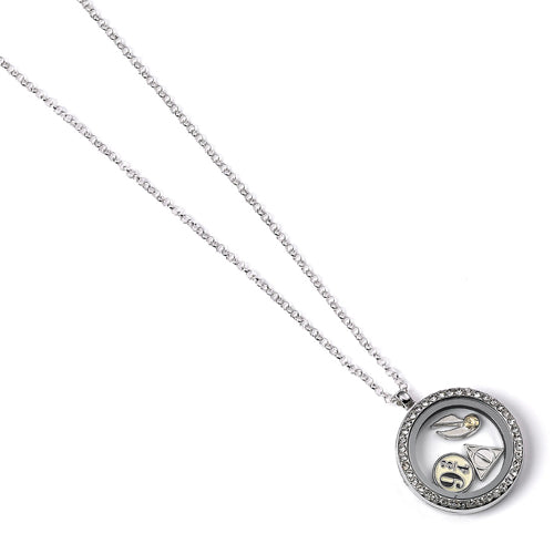 Harry Potter Floating Charm Locket Necklace With 3 Charms