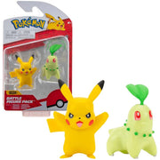 Pokemon 2in Battle Figure Double Pack - Chikorita & Pikachu Series 9