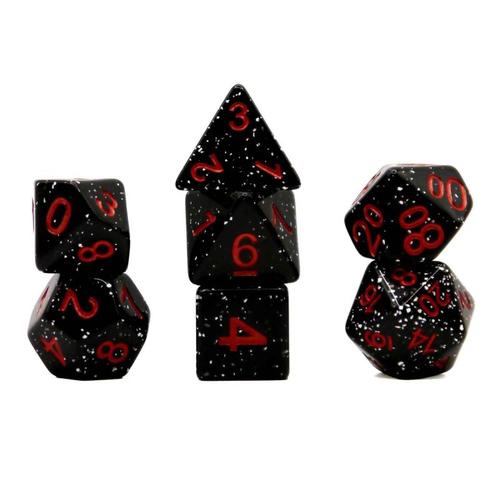 Dice Set Multicolored: Granite Black