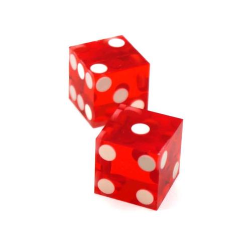 D6 Dice Set Transparent: Casino Dice (Red)