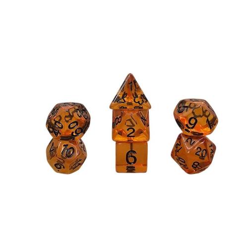 Dice Set Transparent: Black Honey