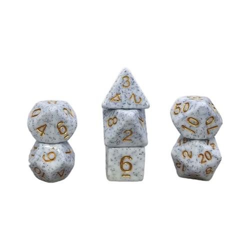 Dice Set Multicolor: Granite White/Gold