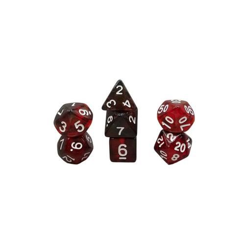 Dice Set Transparent: Lava