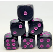 Dice Set D6: Opaque/Neon Purple (12)