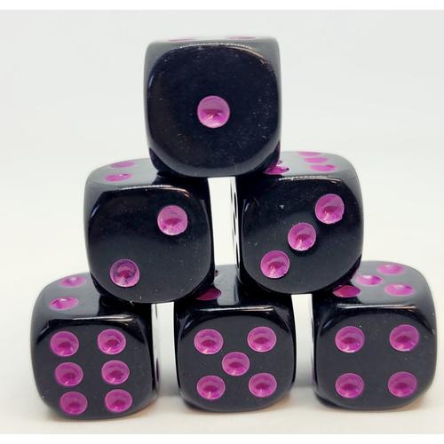Dice Set D6: Opaque/Neon Purple (12)