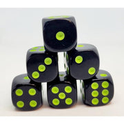 Dice Set D6: Opaque/Neon Green (12)