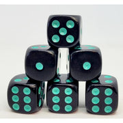Dice Set D6: Opaque/Neon Blue (12)